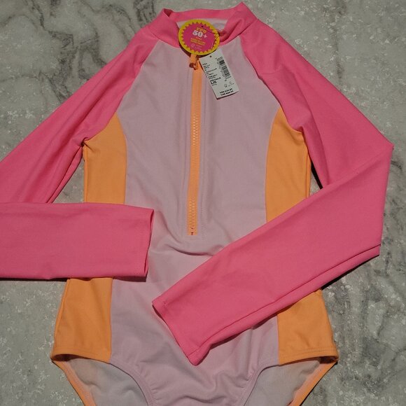Girls Long Sleeve One-Piece Swimsuit | Size 10/12 | NWT - Picture 1 of 3